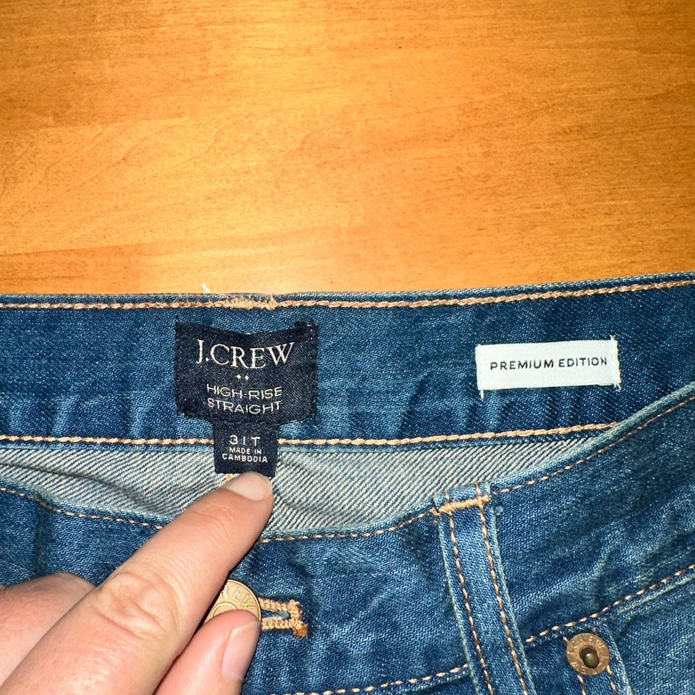 J crew premium high waisted straight 31T